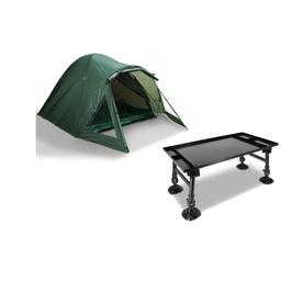 NGT 2 Man Double Skin Green Carp Fishing Bivvy Shelter Waterproof With Ground Sheet +
NGT Dynamic Bivvy Table - 5 Section Aluminium with Adjustable Leg