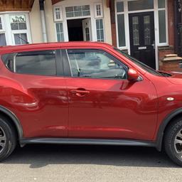 For a sale a Nissan juke 2010 ( 60 reg ) Acenta sports DIG-t finished in red MOT expires 31/08/2023 but will pass with flying colours, this Comes with a full service history, mileage is at 130000, this is a 6 speed manual transmission , hatchback , this was my temporarily car and has done me well , this car pulls at 190bhp , max speed of 134mph , cam bell changed this year ( 2023 ) , has had a full service on 03/08/2023 , this car has been through an advanced 75 point OBD scammer and had 0 faults showing , this car has normal mode , sports and eco , also has AC , climate control , very cheap on insurance, ULEZ free

Down sides , break pads needs changing , driver side tyre has a nail in it but no air is coming out so not affected the drive , body needs TLC , and the passage side has a dent on it