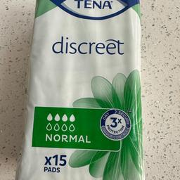 Tena discreet women’s pads.
Box of 6 packs of 15 - 90 in total
Normal flow
New box