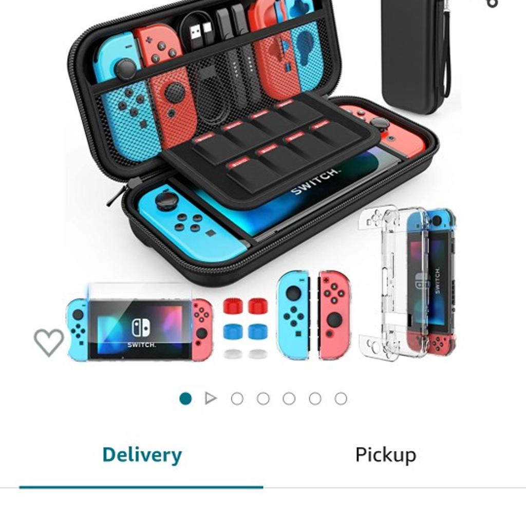 switch accessories Carry Case fits oled as well + Case Clear Cover + Thumb Cap Large Capacity / Full Protection / Shock Resistance, make your Console even more portable & travel friendly.

no screen protector