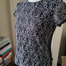 Black smart lace top from Dorothy Perkins in size 10