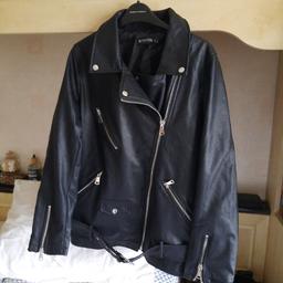 BNWOT PrettyLittleThing faux leather biker jacket 8