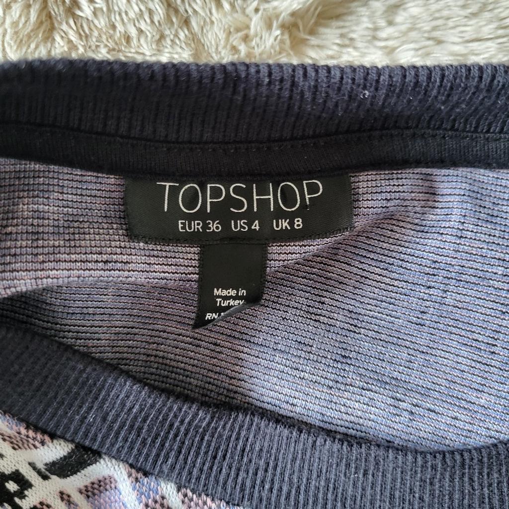 Cute blue check crop top from Topshop in size 8
