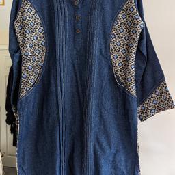 Womens New Asian 3 piece suit
Salwar, Kameez and Dupatta,Denim fabric .New suit .

The top/dress is a nice shirt dress that can be worn on its own with leggings or pair it with the salwar and Dupatta

£25 or any good offer will be accepted

Selling for £18 now