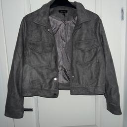 New Look grey suede jacket.
New without tags (ripped off during move).
Size 16.