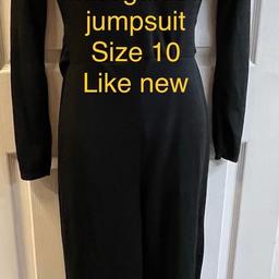 Missguided jumpsuit Size 10 Black Knitted Long Sleeves Playsuit