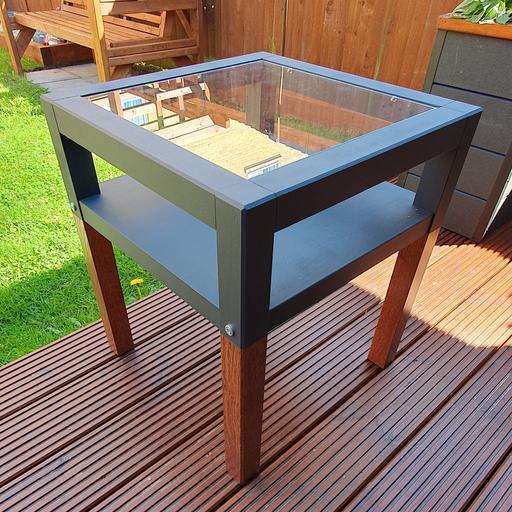 Buy & Sell South West London Sutton - Photos for Side Table - Grey / Wood with Glass Top