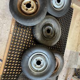 Mini wheels 4 tyres are no good. They would be good for restore or to put on trailer.
Pick up scholar green
£20