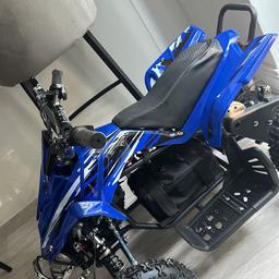 Brand new mini quad bike electric 800W in blue
All assembled

Bought and paid £540.00 for this in June! Been used once around garden but my 3 year old doesn’t like it so won’t use!

Impulse buying from his dad yet again!