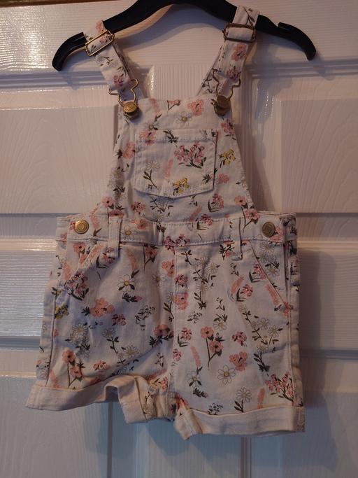 Buy & Sell Leicestershire Charnwood - Photos for Girls floral dungarees size 12/18 months