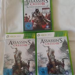 Hallo meine Lieben,

ich biete hier 3 Top-Spiele für die Xbox 360.
Einzeln oder zusammen erwerbbar

Assassins Creed 2
Assassins Creed 3 2×

Zusammen 10€

Versand möglich
Bezahlung PayPal Freunde oder über Kleinanzeigen