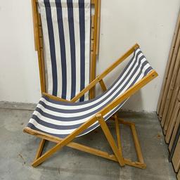 2x klappbare Liegestuhl blau/weiß