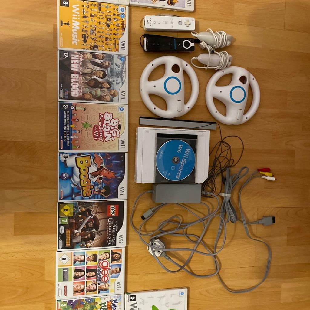 Hallo ich verkaufe ein Nintendo Wii Set :
Wii- Konsole,
Mit 11 Spielen,
Mit 2 Controllern + 2 Erweiterungs Bedienungen,
Mit 2 Lenkrädern,
Und einem Wii Balance Board
190€ VB + Versandkosten
