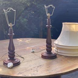 Pair of Laura Ashley wooden table lamps and shades 
In immaculate condition , 
Viewing welcome