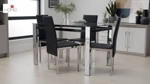 Buy & Sell Warwickshire Warwick - Photos for Glass Dining Table & 4 Black Chairs