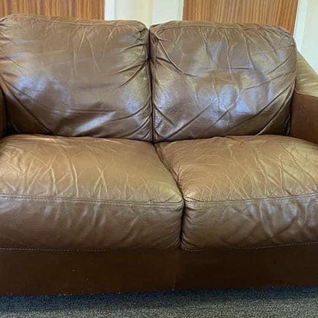 SOFITALIA 2 seater brown leather sofa in S62 Parkgate for £30.00 for