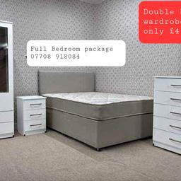 COMPLETE DOUBLE BED WITH QUALITY MATTRESS BASE AND HEADBOARD.
Available in black or grey only

3 PIECE WARDROBE SET WITH OR WITHOUT MIRROR
Available in:
Black
Grey
White
Oak

Delivery available