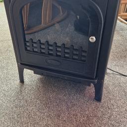Black metal electric stove heater with led fire
