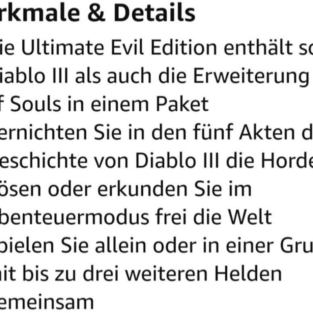Nagelneu!
PS 4 Spiel ab 16 Jahren "Diablo" Edition.
Np ca 60€

Porto zahlt Empfänger‼️
Abholung Vorort ‼️
zzgl Versand 1,80€ unversichert und innerhalb Deutschland

PRIVAT VERKAUF KEINE RÜCKNAHME ODER GARANTIE HAFTE NICHT FÜR VERLORENE ARTIKEL