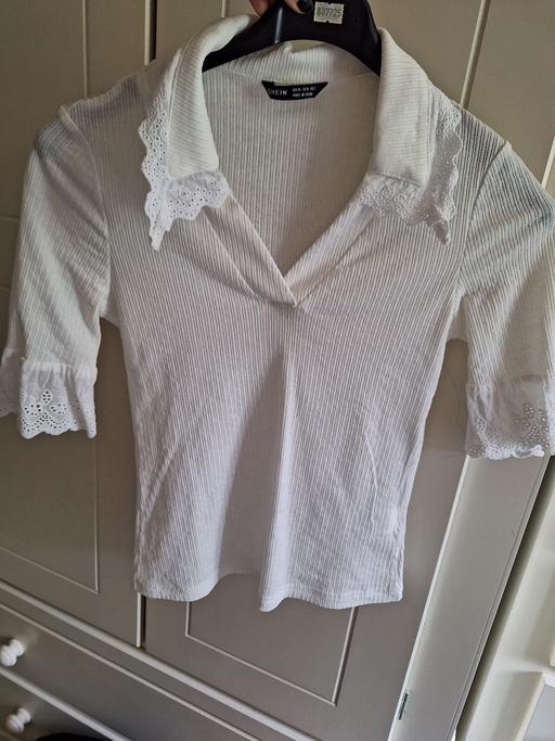 Buy & Sell West Midlands Walsall - Photos for cute new white frill shirt ribbed top 6 8