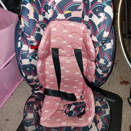 Stage 2+ unicorn car seat
Used condition but functions as new
Selling as daughter is too big for it
Pick up only please