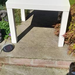 I have 2 white IKEA table's 
H 18"
W 21.5"
D 21.5"
from a smoke free pet free home cash on collection please see my other items