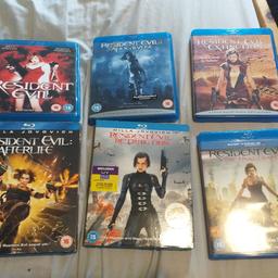 Selling 1-6 of resident evil on bluray. All in good condition no offers collection only.
£25 for the lot. SOLD AS SEEN.