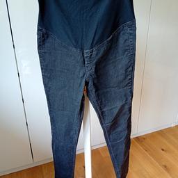 dunkelgraue Umstands-Jeans von H&M, Gr. 42, schmaler Schnitt