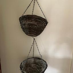 Split Bamboo & Twigs Hanging Basket