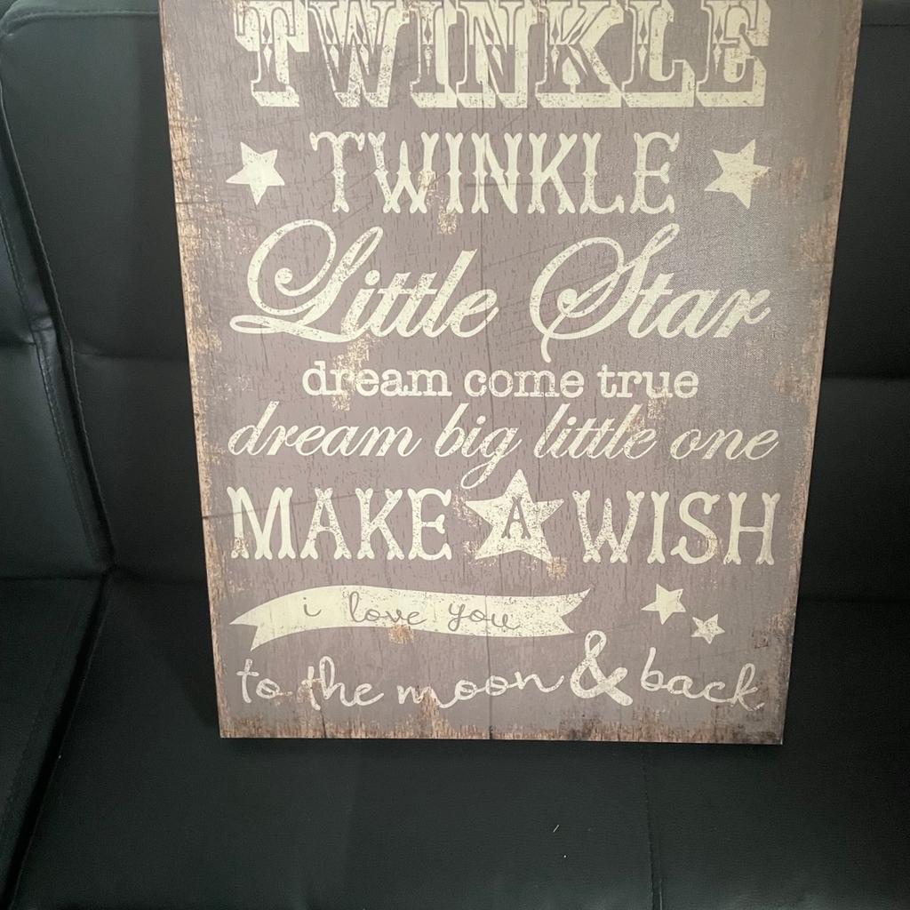 Great condition only used at grandparents, neutral colour, luxury changing mat, musical mobile, curtains, quilt, blanket, picture - all matching mamas and papas twinkle twinkle Millie and Boris