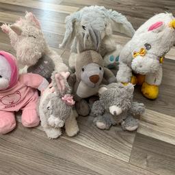 7 soft animal toys used with bits of wear on tear £1 each