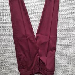 Brand new - never worn burgundy trousers 
Waist 32"
Inside leg length 30"S