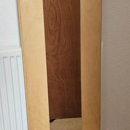 Large Upright Mirror with thick wooden frame. No Mark's or Scratches.
From a Smoke and Pet free home. 

Size
Height 144 cm
Width 44 cm

Only Asking £20- Cash Sale on Collection Please. 
No PayPal or Bank Transfer.