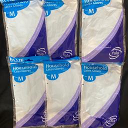 Brand new 
6 pairs of rubber gloves/ washing up gloves
Size medium 
Blue 
All in individual packaging 
£3 for all