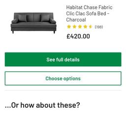 fantastic with storage underneath the seat. perfect for small apartments or guest bedroom. on sale in Argos for £420 . needs to be collected