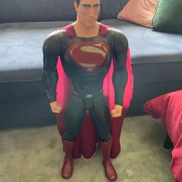 Jakks Pacific DC Comics Superman Figure. 31 in. Freestanding. Moveable arms, legs and head. Plastic with material cape.