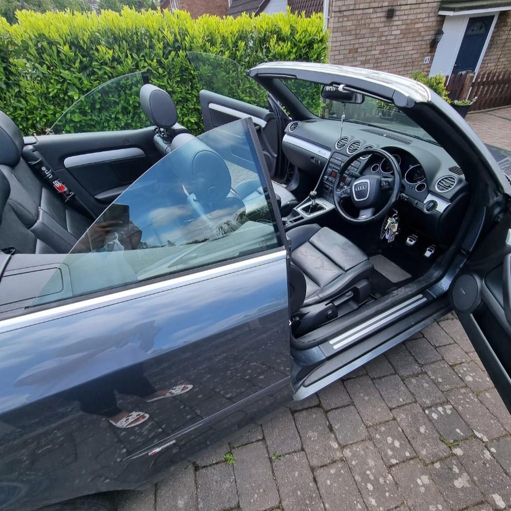 Audi A4 S line Special Edition SE TFSI 2008

Much beloved car for sale, quick sale required, sold as seen £3,500.  Can't afford repair due to cost of living crisis. Injector 2 fault, quoted new part/labour £500.00.

Seen similar for sale without fault £4k

Gun metal grey with matching colour alloys

Nice body work, well loved and looked after (if you add a private reg, nobody would guess age, received many compliments and admirers).

Manual/2 ltr petrol

Mileage 125846 only 2 owners

Heated leather/lumbar support/height adjustable seats

6 gear

Front wheel drive

Bose system/6 cd changer

2 keys

Adjustable steering colum/wheel

Leather steering wheel/mounted controls

Armrest

Cup holder

MOT expired May 24, full service up to 2022