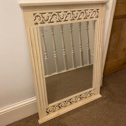 White mirror, currently painted in old white but can be easily changed to suit your decor
