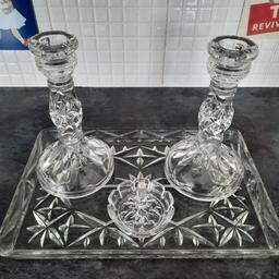 vintage glass dressing table set. no damage. donated to raise money for Parkinson's disease research charity. collection only