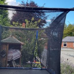 Rectangular 10 ft by 8ft trampoline .It folds down with the net to pack away in the winter and cover it (INCLUDED)to protect from the weather so no need to keep taking the net and poles off over winter as folds very easily.(see example pic) and then put the cover on.
selling due to lack of use and needing space.Great to keep kids entertained.comes with hand made robust steel ground pins.very sturdy trampoline in very good condition AND NOW disassembled been cleaned of dust etc and ready for pick up ASAP but buyer MUST collect.WILL NEED A LARGE BOOT ESTATE TYPE CAR OR VAN .NO TIME WASTERS PLEASE AS ALREADY HAD PEOPLE MAKING OFFERS AND ACCEPTING THEN NOT REPLYING WHEN TRYING TO ARRANGE PICK UP AFTER DIS-ASSEMBLING AND CLEANING IT READY AS ORIGINALLY LISTED AS BUYER TO DISASSEMBLE THEN WASTING TIME SO HAD TO RELIST ONLY GENUINE OFFERS TO WANTING TO BUY PICK UP YOURSELVES THANKS.