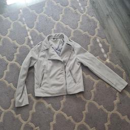 light grey suede jacket size 10 from peacoks .worn few times excellent condition
