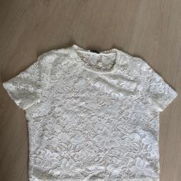 Weißes Spitzen Shirt von Zara, transparent