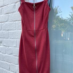 Rust coloured dress with zip detail to front, Primark size 6