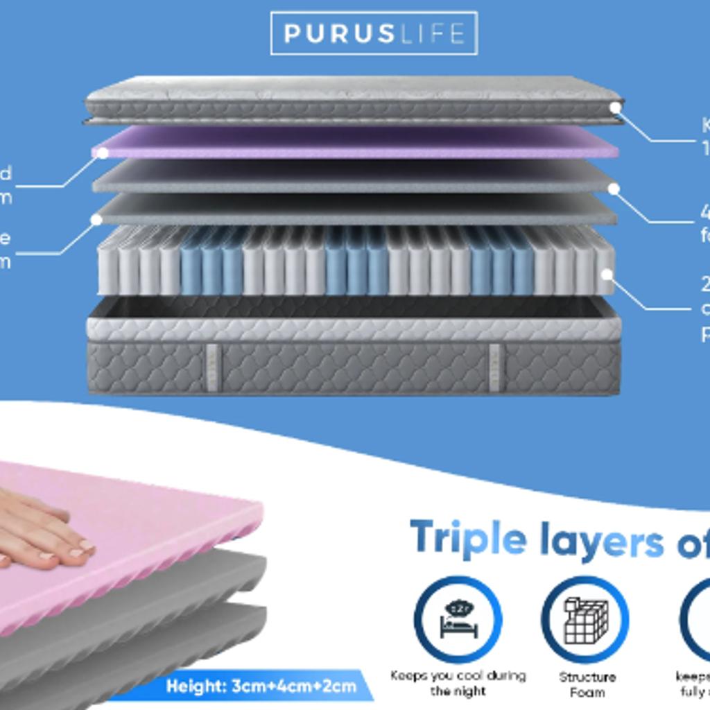 ✅✅✅(OPEN TO OFFERS)✅✅✅

Selling a used mattress in great condition, only had for 6 months, this is a brand mattress 'PURUS LIFE' paid £699, selling for only £129, selling due to purchase of electric bed that requires 2 single mattresses, therefore can no longer use the Super King Size one, thought I would advertise here for someone who wants a big, quality, luxury matreess for cheap. Priced low for quick sale. Please contact if interested.

The Azure 3000 Mattress with Pillow Top is designed with a Purus Life pocket spring system to give your body the right amount of support it needs, plus it has multiple layers of euro temperature regulating foam for the ultimate comfort and Luxury in mind. The materials and pocket sprung system is uniquely designed to help both side sleepers who require pressure relief, as well as back sleepers who enjoy an overall level of comfort.

SIZE 6FT - Super King: 180W 200L 33H