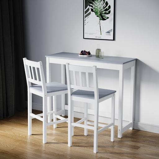 Buy & Sell West Midlands Sandwell - Photos for Grey&WhiteSolidPineWoodDiningTable+2Chairs