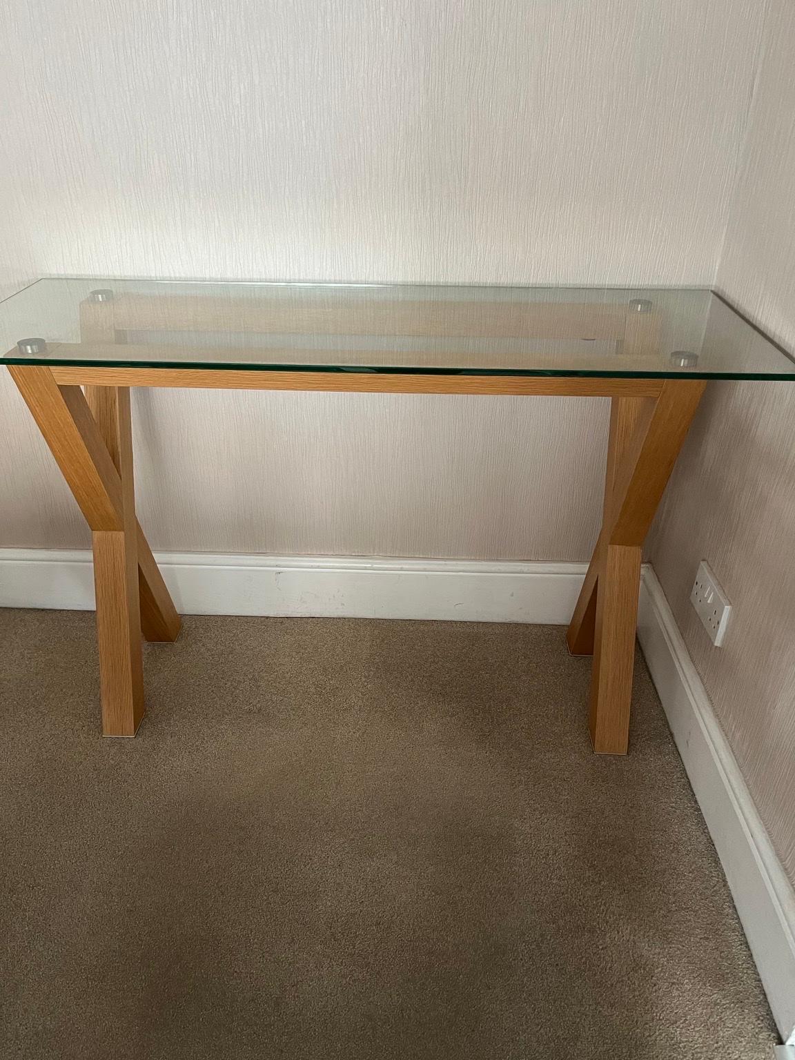 Glass top console table in WV14 Darlaston for £45.00 for sale Shpock