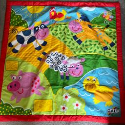 Baby animal theme play mat 100cm x100cm, used but in good condition