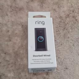 Ring Video Doorbell Wired by Amazon – HD Video, Advanced Motion Detection, hardwired installation | With 30-day free trial. **Item for sale & need gone**

Convenience and essential security for your front door:
Small in cost, big on features, Ring Video Doorbell Wired connects to your existing doorbell wiring for always-on protection.

What's in the Box:

- Ring Video Doorbell (Wired)
- Installation Tools and Screws
- Quick Start Guide
- Security Sticker

**Genuine Buyers, offers welcome and need gone ASAP**