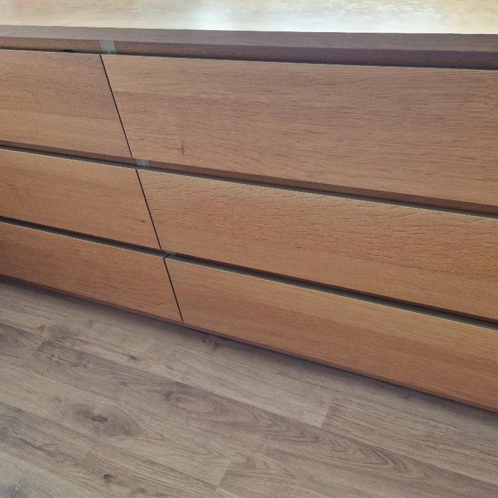 malm bedroom chest of drawers oak venner 160x78cm used with few marks .  for more info pm. collection only .