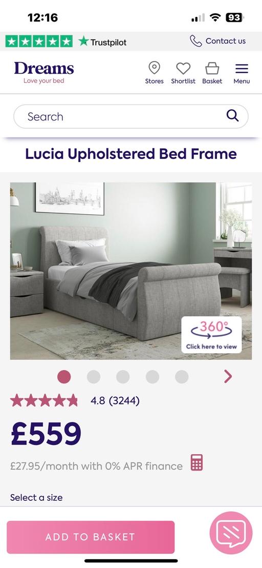 Buy & Sell Essex Rochford - Photos for Dreams single grey fabric bed with mattress